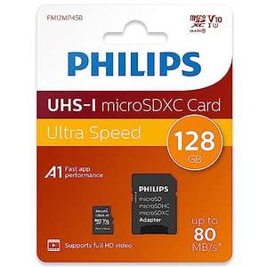 Carte mémoire Micro SDXC Philips FM12MP45B/00 avec adaptateur SD - Classe 10, 128Go