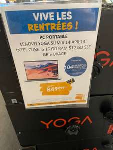 PC Portable 14" Lenovo Yoga Slim 6 14IAP8 - Intel Core i5 1240P, 16 Go de RAM, SSD de 512 Go, Windows 11, Gris orage