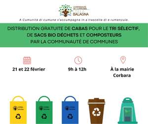 Distribution gratuite de cabas pour le tri sélectif, de sacs de biodéchets et composteurs - Corbara (20)