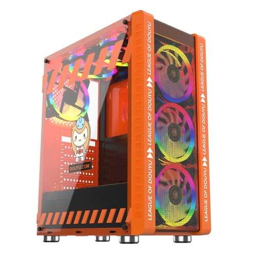 Boitier PC - Moyen/grand tour, ATX, 3 ventilateurs RGB inclus, orange