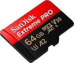Carte microSDXC Sandisk Extreme Pro - 64 Go + Adaptateur SD