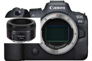 Appareil photo Hybride Canon Eos R6 + Objectif Canon EF 50mm f/1.8 STM (+120€ de cc)