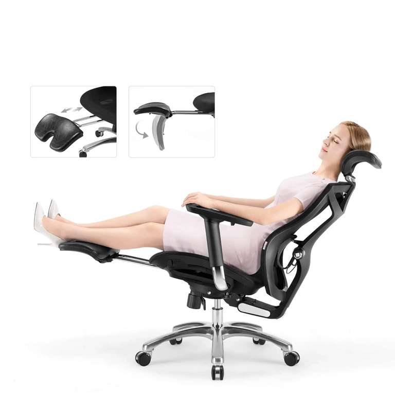 SIHOO Chaise de Bureau Fauteuil Ergonomique avec Repose-Pieds