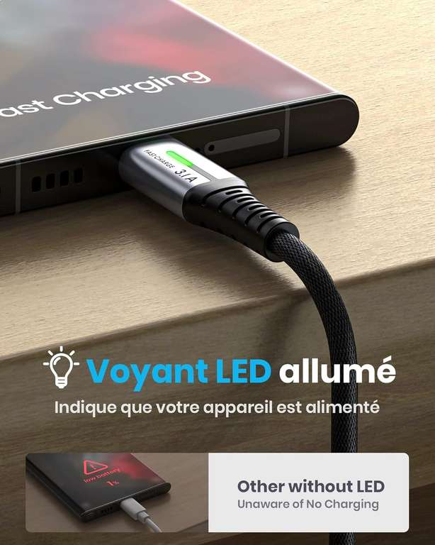 Câble Lightning vers USB type A 3m OTTERBOX : le câble à Prix Carrefour