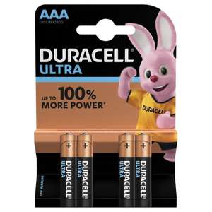 Lot de 4 piles AA Duracell Ultra (via retrait en magasin)
