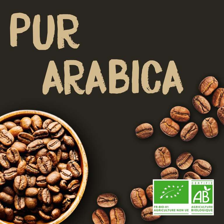 Café Grains Bio Arabica NATURELA -Torréfaction Lente - Fabriqué en France - 3 kg (via prévoyez et économisez)