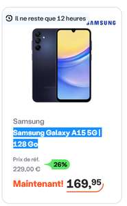 Smartphone Samsung Galaxy A15 - 5G, 128 Go (via l'application)