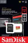 Carte microSD SanDisk Extreme- 512 Go, A2, U3, V30, 190 MB/s (SDSQXAV-512G-GN6MA)