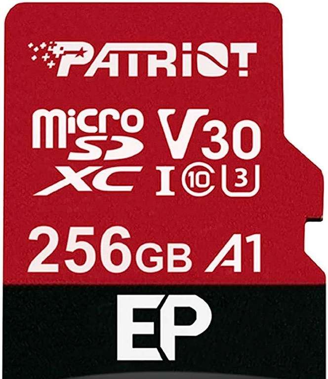 Carte Mémoire MicroSDXC Patriot Memory EP Series A1 V30 (PEF256GEP31MCX) - 256 Go jusqu'á 90Mo/Sec (Vendeur Tiers)