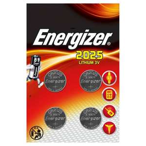 Lot de 4 piles Energizer CR2025 - 3.0 V (Frontaliers Suisse)