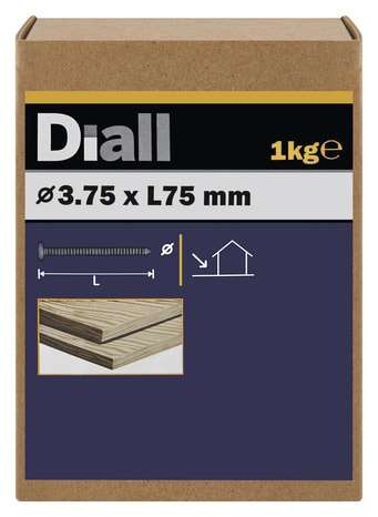 Vis agglo Diall Q195 or 3,75 x 75 mm - 1 Kg
