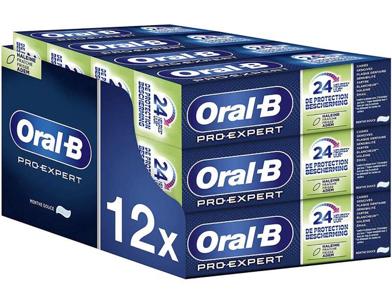 Sélection de Produits en Promotion - Ex: Lot de 12 Dentifrices Oral-B Pro Expert Haleine Fraiche - 12 x 75 ml
