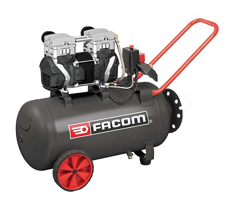 Compresseur d'air vertical Facom 50L 2.5HP, 260L/min, moteur induction  silencieux –