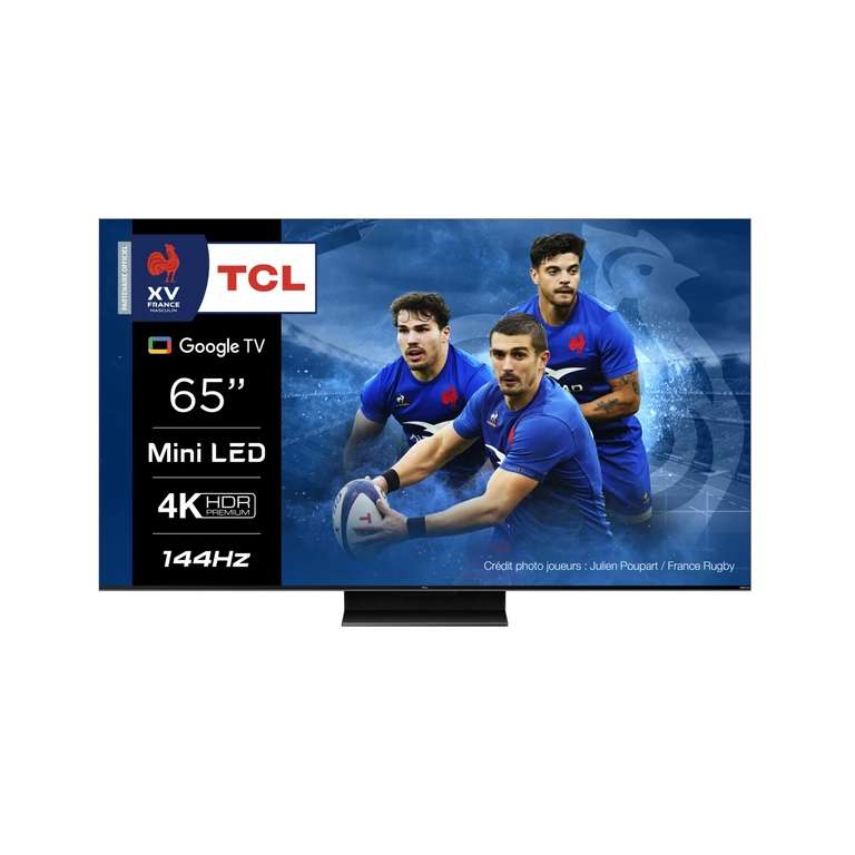TV 65" TCL 65C805 2023 - 4K MiniLED QLED, 144 Hz, HDR Premium 1300, Google TV (via 250€ sur la carte fidélité + ODR de 100€)