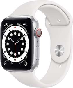 Montre connectée Apple Watch Series 6 (GPS + Cellular) - Boitier 44 mm aluminium argent avec bracelet sport blanc