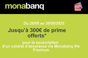 [Clients] Jusqu'à 300€ offerts pour la première souscription à une assurance vie Monabanq Vie Premium
