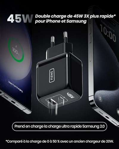 Chargeurs,Samsung chargeur 45W Original Super rapide Charge 5A