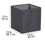 Lot de 6 cubes de rangement pliables en tissu Amazon Basics - noir/symboles blancs, 33 x 38 x 33 cm (Via coupon)