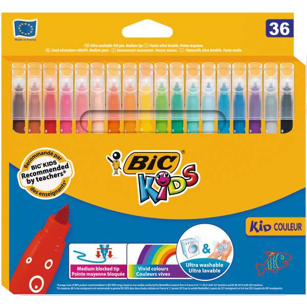 Paquet de 36 feutres de coloriage Bic Kids (via 4€ sur carte fidélité)