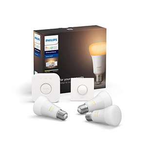 Kit de démarrage Philips Hue: 2 ampoules LED connectées White Ambiance E27 + pont et télécommande Smart Button