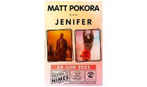 1 place pour le concert de Matt Pokora + Jenifer - Nîmes (30)