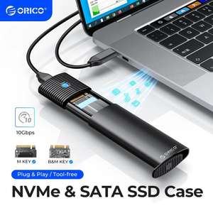 Boîtier SSD Orico - Pour SATA M2 - Adaptateur externe sans outil avec dissipateur de chaleur en métal