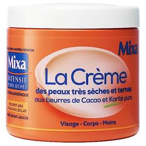 Crème Mixa Intensif Peaux Sèches Beurre de Cacao et Karité - 400mL (via coupon et Prévoyez et Économisez)