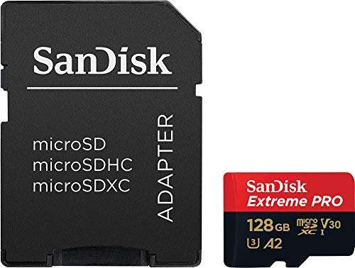Carte Mémoire microSDXC SanDisk Extreme Pro - 128Go + Adaptateur SD
