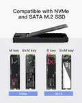 Boîtier SSD M.2 NVMe, USB 3.2 Gen 2, Transmission de 10Gbps, M.2 SATA et NVMe SSD (Vendeur Tiers)