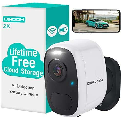 Camera surveillance extérieure Dihoom - 2k 4MP sur batterie + Cloud (vendeur tiers)