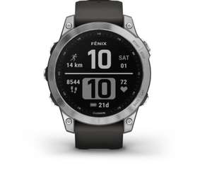 Montre GPS Garmin Fenix 7 silver avec bracelet gris