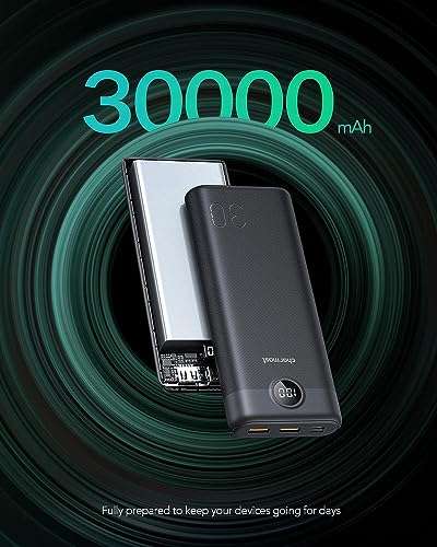 Batterie externe Charmast 26800 mAh - Format slim 1.55cm, 3x USB-A