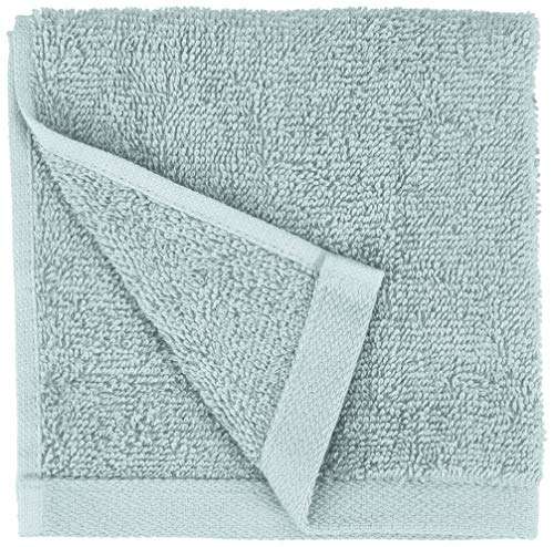 Lot de 12 petites serviettes en coton Amazon Basics - Bleu glace (via coupon)