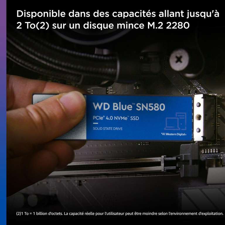 Disque Dur SSD interne M.2 NVME WD Blue SN580 1To