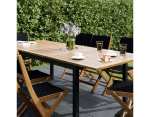 Table acacia/aluminium extensible 8 places "FASIA" - L. 180 à 240 x l. 100 x H. 75 cm. - Blooma