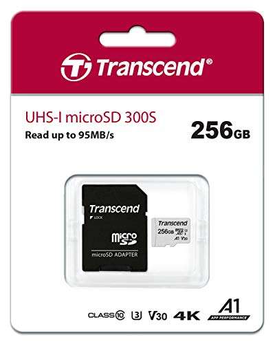 Carte microSD SDXC/SDHC Transcend 300S - 256Go + adaptateur SD (TS256GUSD300S-A)