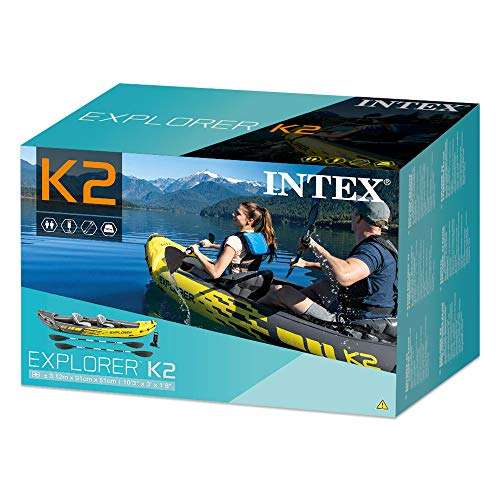 Set Kayak Intex Explorer K2 - 2 Personnes (Inclus rames et gonfleur)