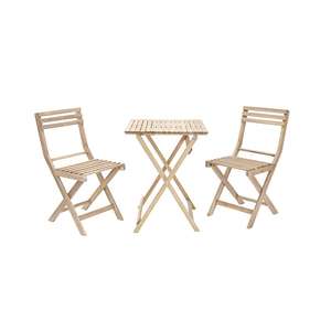 Ensemble table de jardin + 2 chaises Solis origami Naterial - Bois d'acacia, 2 personnes