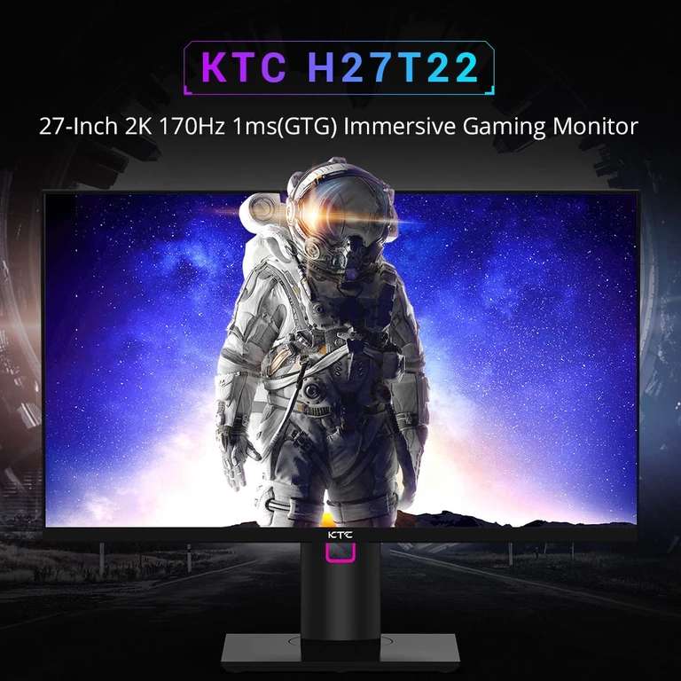 Ecran PC 27" KTC H27T22 QHD (2560x1440P) - 170 Hz, IPS, 99% sRGB, FreeSync / G-Sync HDR (Stock Pologne)