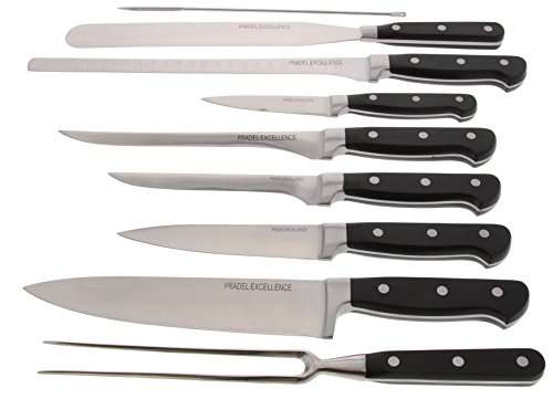 Valise Cuisinier Pradel Excellence (31123) - 22 Pièces, 15 Ustensiles et 7 Couteaux de Cuisine, Noir