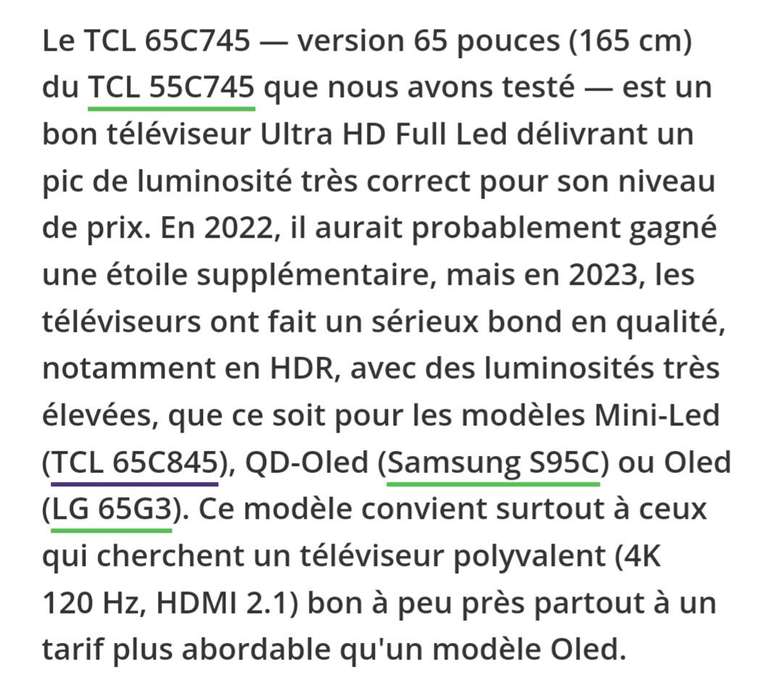 TCL 65C745 65 vs TCL 65C805 65