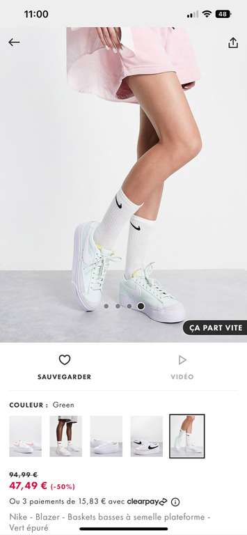 Baskets basses à semelle plateforme Nike Blazer - vert épuré