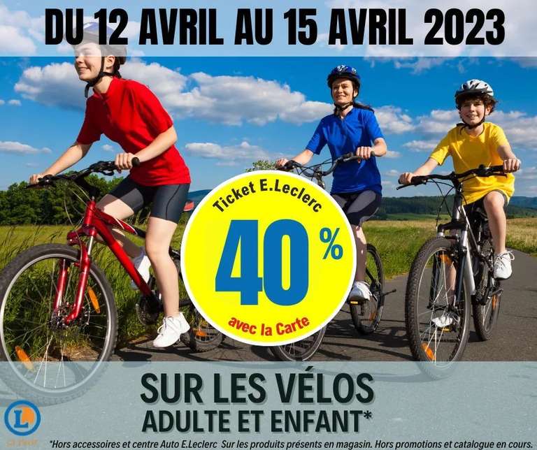 40% offerts sur la carte fidélité sur tous les Vélos - Saint Pierre Lès Elbeuf (76)