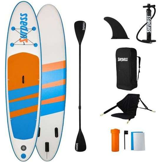 Kit Paddle gonflable Surpass Sea Rider Kayak - 320x76x15cm avec siège Kayak - 115kg max