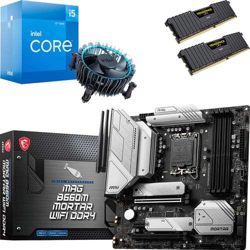 Kit évo Intel Core i5-12400 + Carte mère MSI MAG B660M Mortar WIFI DDR4 + RAM Corsair Vengeance LPX 16 Go 3200 MHz
