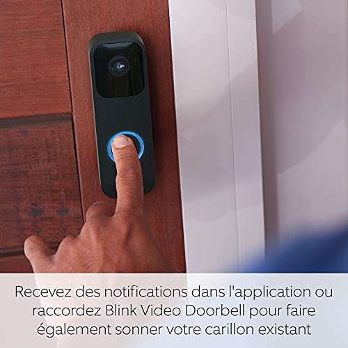 Sonnette Blink Video Doorbell + Blink Sync Module 2 - Audio bidirectionnel, vidéo HD, Alexa, Installation avec/sans fil