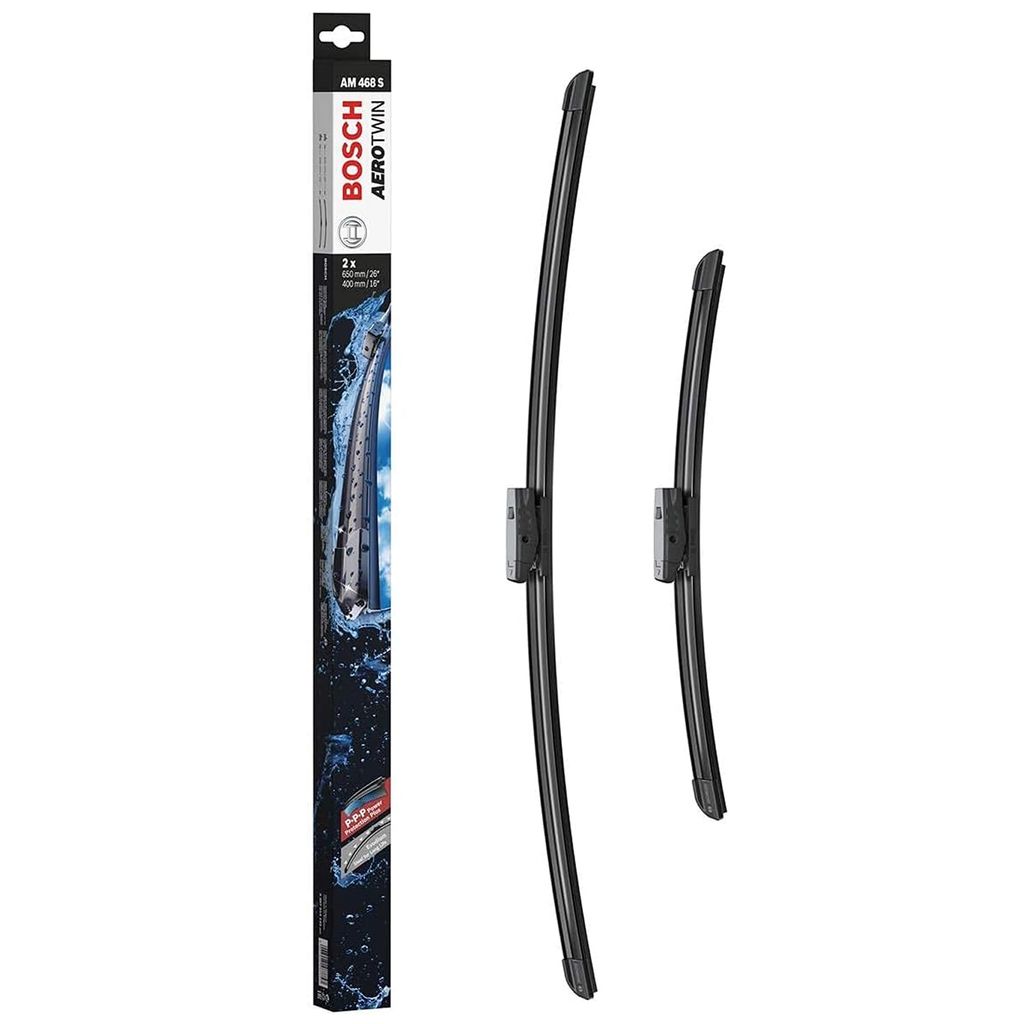 Balais d'Essuie–Glace Plats Bosch Aerotwin AM468S, Longueur: 650mm/400mm – 1 Paire de Balais avant