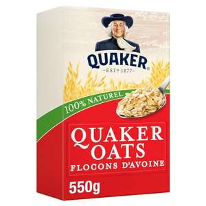 Boite de Flocons d'avoine Quaker Oats - 550g (via coupon + abonnement Prévoyez économisez)