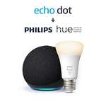 Assistant Vocal Echo Dot (5e génération, modèle 2022) + Philips Hue White ampoule connectée (E27) Alexa