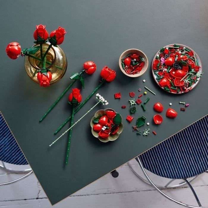 St Valentin Roses Jouet Lego 10328 Icons Le Bouquet de Roses - Fleurs Artificielles pour ...